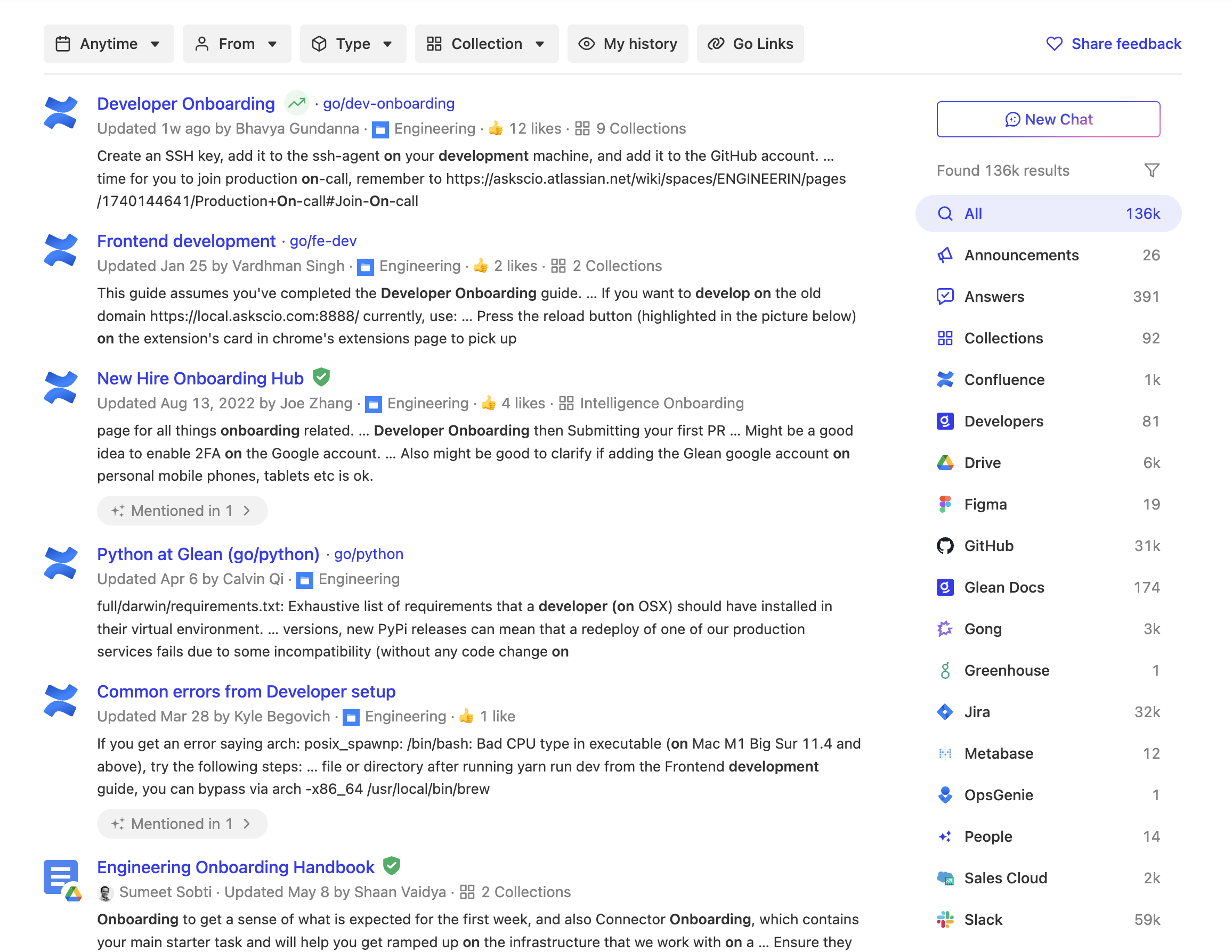 Search Results Interface